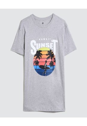 Camiseta Para Hombre Manga Corta Color Gris Marca Ostu #60091216