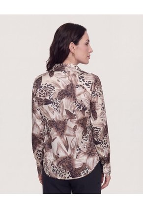 Camisa Satinada  Para Mujer Negro Ostu