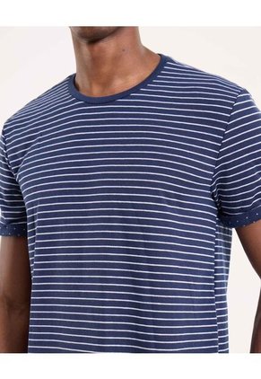 Camiseta Para Hombre Manga Corta Color Azul  Marca Ostu #60091263