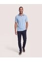 Polo Texturizado Cuello Contraste  Para Hombre Azul Ostu de Ostu