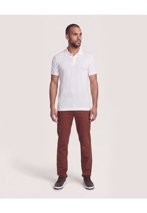 Polo Texturizada Manga Corta  Para Hombre Crema Ostu