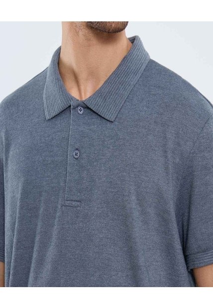 Polo Para Hombre Cuello Tejido Sin Bolsillo Color Negro Marca Ostu #60110780
