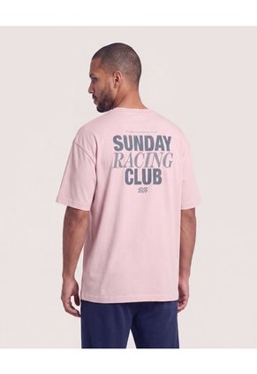 Camiseta Relaxed Estampado  Para Hombre Beige Ostu