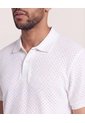 Polo Texturizada Manga Corta  Para Hombre Crema Ostu de Ostu