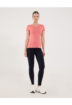 Camiseta Para Mujer Manga Corta Cuello V Color Coral Marca Ostu #40092518