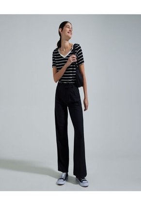 Camiseta Para Mujer Manga Corta Color Negro Marca Ostu #40091852