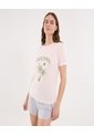 Camiseta Para Mujer Manga Corta Cuello Redondo Color Rosado Marca Ostu #40092490 de Ostu