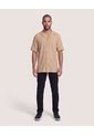 Camisa Resort Tricot  Para Hombre Beige Ostu de Ostu