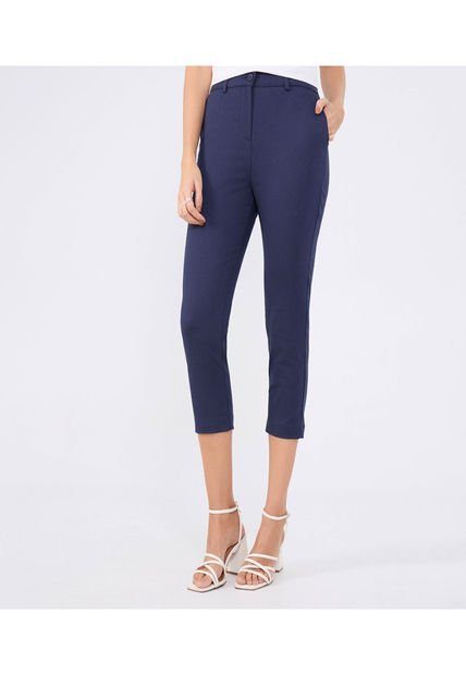 Pantalon Para Mujer Capri Color Azul  Marca Ostu #40070771