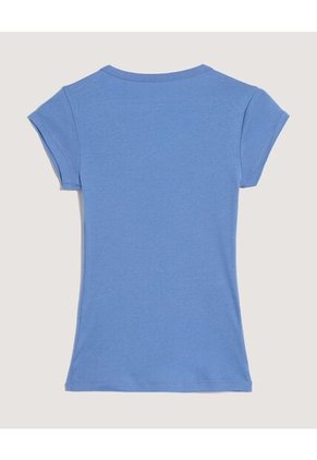 Camiseta  Para Mujer Manga Corta Cuello Redondo Color Azul Marca Ostu #40092699