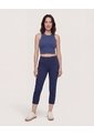 Pantalón Basico Capri  Para Mujer Azul Ostu de Ostu