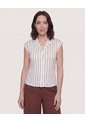 Camisa Satinada Sin Mangas  Para Mujer Café Ostu de Ostu