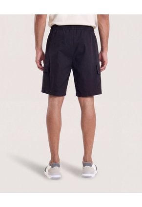 Bermuda Cargo Con Bolsillos Laterales  Para Hombre Negro Ostu