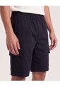 Bermuda Cargo Con Bolsillos Laterales  Para Hombre Negro Ostu de Ostu
