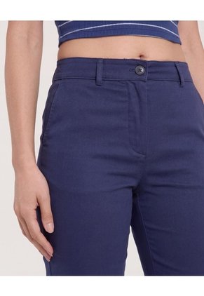 Pantalón Basico Capri  Para Mujer Azul Ostu
