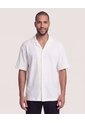 Camisa Manga Corta Resort  Para Hombre Crema Ostu de Ostu