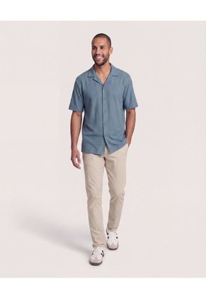 Camisa Resort Tricot  Para Hombre Verde Ostu