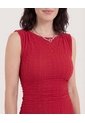 Vestido Midi Ajustado Manga Sisa  Para Mujer Rojo Ostu de Ostu