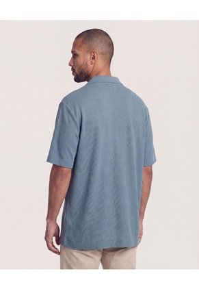 Camisa Resort Tricot  Para Hombre Verde Ostu