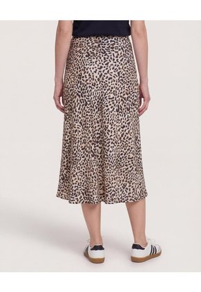 Falda Estampada  Para Mujer Negro Ostu