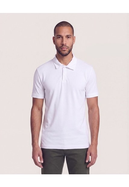 Polo Con Broches  Para Hombre Blanco Ostu