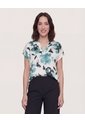 Blusa Con Escote En V  Para Mujer Verde Ostu de Ostu
