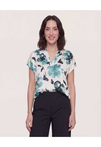 Blusa Con Escote En V  Para Mujer Verde Ostu Ostu