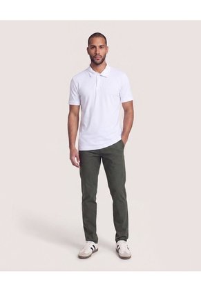 Polo Con Broches  Para Hombre Blanco Ostu