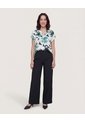 Blusa Con Escote En V  Para Mujer Verde Ostu de Ostu