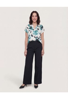 Blusa Con Escote En V Para Mujer Verde Ostu