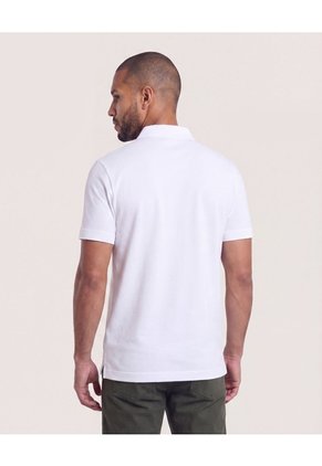 Polo Con Broches  Para Hombre Blanco Ostu