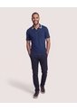 Polo Texturizado Cuello Contraste  Para Hombre Azul Ostu de Ostu
