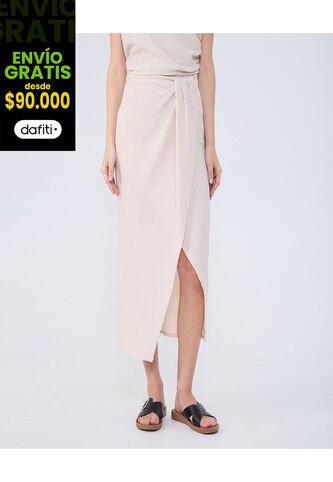 Falda Para Mujer Medio Color Arena Marca Ostu #40140157 Ostu