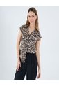 Blusa Para Mujer Manga Sisa Color Café Marca Ostu #40121139 de Ostu