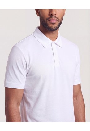 Polo Con Broches  Para Hombre Blanco Ostu