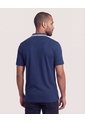 Polo Texturizado Cuello Contraste  Para Hombre Azul Ostu de Ostu