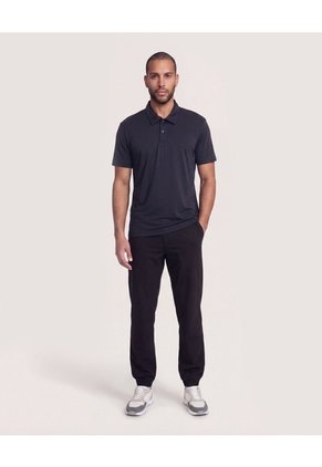 Polo Con Broches  Para Hombre Negro Ostu