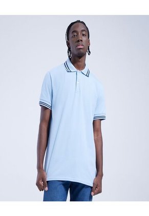 Polo Para Hombre Cuello Tejido Sin Bolsillo Color Azul  Marca Ostu #60110535