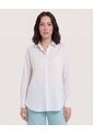 Camisa Rayas Manga Larga  Para Mujer Azul Ostu de Ostu