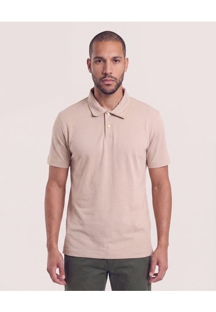 Polo Con Broches  Para Hombre Camel Ostu