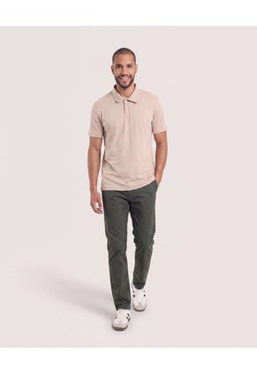Polo Con Broches  Para Hombre Camel Ostu