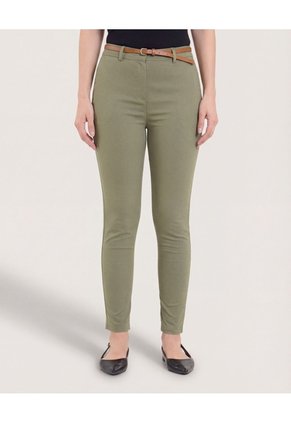 Pantalón Basico Tipo Chino Para Mujer Verde Ostu