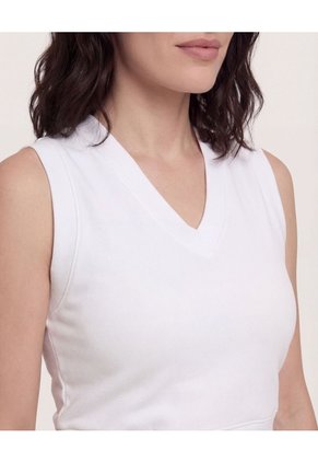 Chaleco Escote En V  Para Mujer Crema Ostu