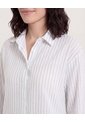 Camisa Rayas Manga Larga  Para Mujer Azul Ostu de Ostu