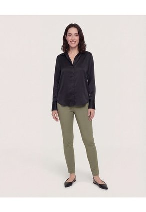 Pantalón Basico Tipo Chino Para Mujer Verde Ostu