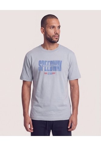 Camiseta Regular Estampado Speedway  Para Hombre Gris Ostu Ostu