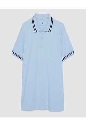 Polo Para Hombre Cuello Tejido Sin Bolsillo Color Azul  Marca Ostu #60110535