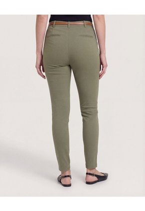 Pantalón Basico Tipo Chino Para Mujer Verde Ostu