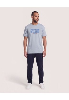 Camiseta Regular Estampado Speedway  Para Hombre Gris Ostu