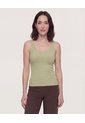 Camiseta Manga Sisa Escotada  Para Mujer Verde Ostu de Ostu